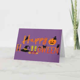 Cartão Purple Happy Halloween