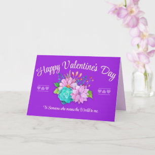 Cartão Purple Happy Valentines Day