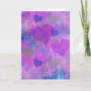 Cartão PURPLE HEARTS DESIGN Greeting card cute abstract