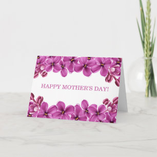 Cartão Purple Lilac Happy Mother's Day Greeting Card