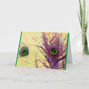 Cartão Purple Peacock Feather