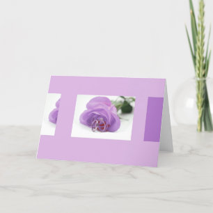 Cartão Purple rose and wedding rings card