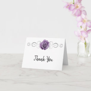 Cartão Purple Rose Thank You Card