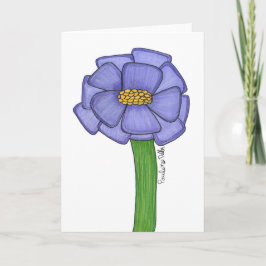 Cartão Purple Square Flower- Blank