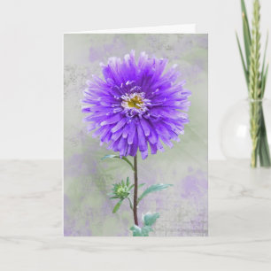 Cartão Purple Watercolor Dahlia Sympathy