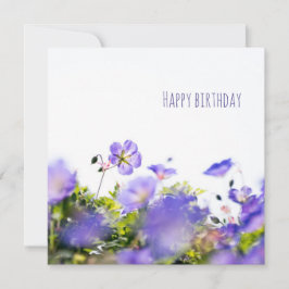Cartão Purple Wildflower Happy Birthday Card