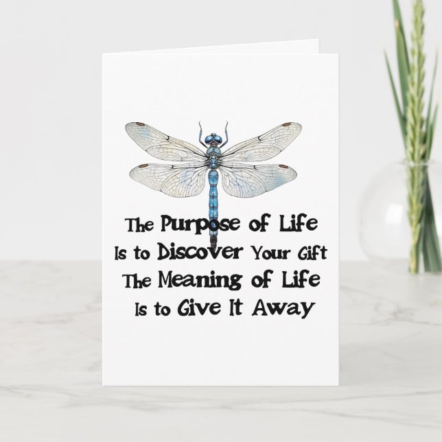 Cartão Purpose of life quote talent mission dragonfly bug (Frente)