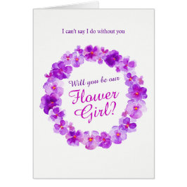 Cartão Púrpura de casado será minha florista?