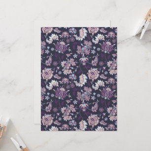Cartão Púrpura Fundo Grande Padrão Floral Invisível