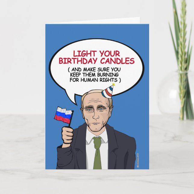 Cartão Putin Birthday Card - Mantenha suas velas queimand (Frente)