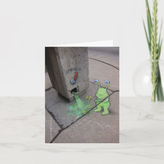 Cartão puxando a alavanca do primavera