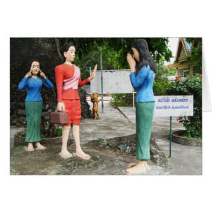 Cartão Puxando Rostos Para Trás