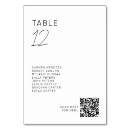 Cartão QR de Assentos de Casamento Minimalista Mod