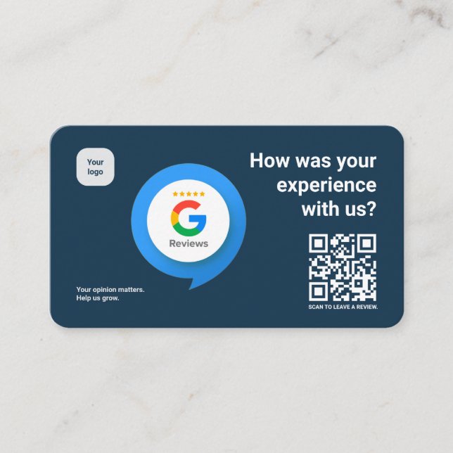 Cartão QR de Revisão Moderna do Google | Como Foi  (Frente)