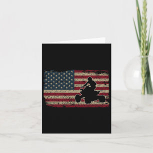 Cartão Quad Biker America Flag Gift I Atv Four Wheeler Qu