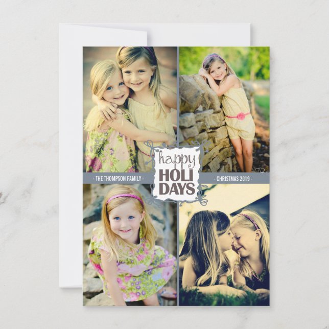 Cartão Quad Fotográfico Feliz Natal Férias (Frente)