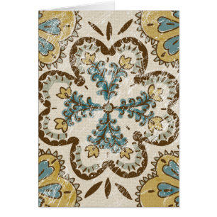 Cartão Quadrado de Batik não embelezado II