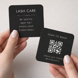 Cartão Quadrado de Código QR com Instruções de Cui