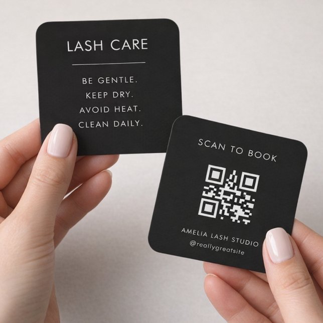 Cartão Quadrado de Código QR com Instruções de Cui (Criador carregado)