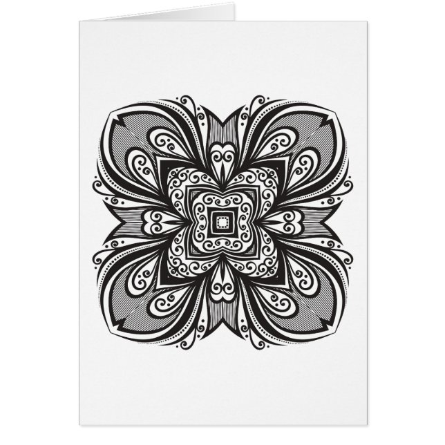 Cartão Quadrado preto de Deco inspirado (Frente)