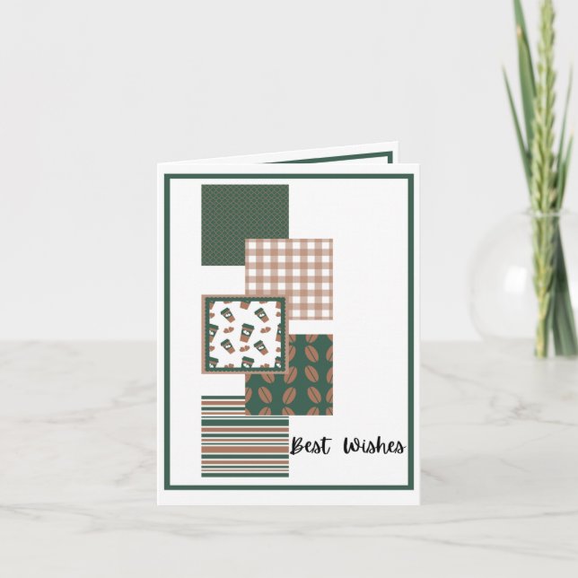 Cartão Quadrados de aniversário para amantes do café (Frente)