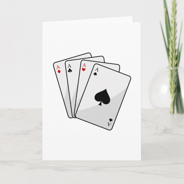 Cartão Quadras Ás Cartas de Poker no Poker (Frente)