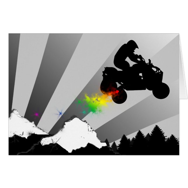 Cartão quadriláteros. por do sol do arco-íris (Frente horizontal)