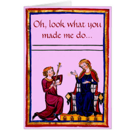 Cartão Quadrinhos domésticos medievais