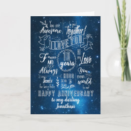 Cartão Quadro azul de 10 anos