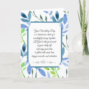 Cartão Quadro Azul de Casamento Religioso