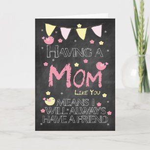 Cartão Quadro De Aniversário Da Mãe Com Flores De Aves Pe