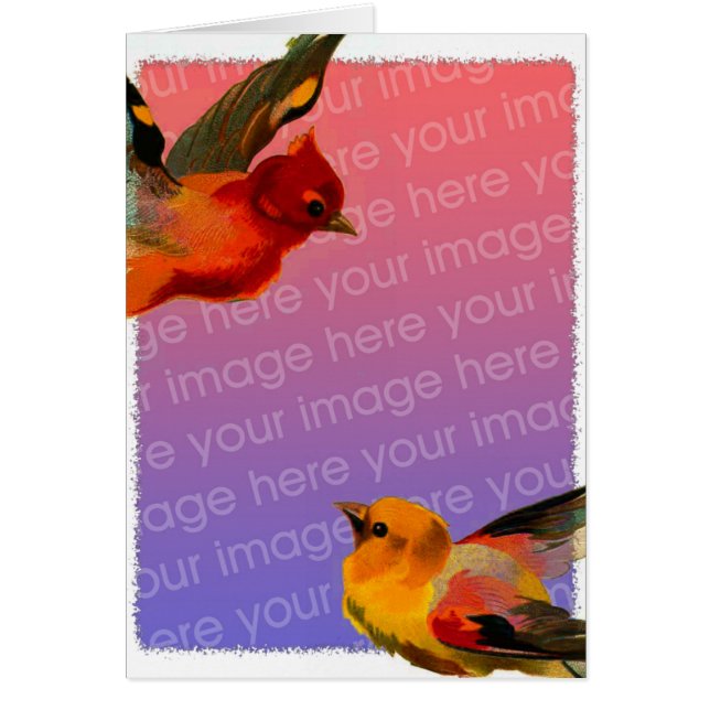 Cartão Quadro de Aves Vintage (Frente)