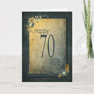 Cartão quadro de colheita de aniversário de 70