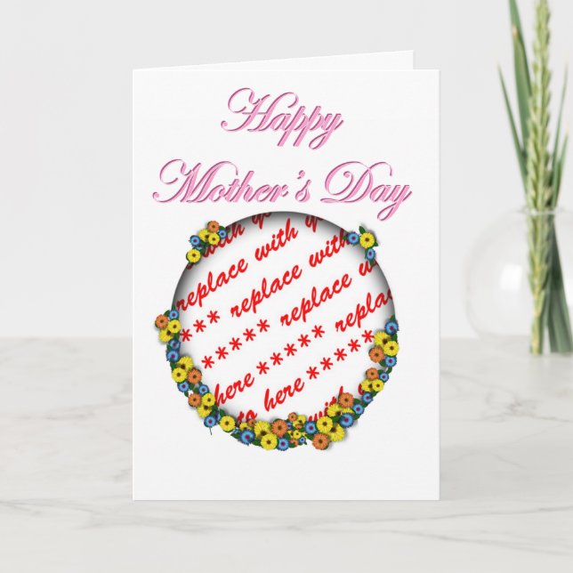 Cartão Quadro de Foto do Dia das Mães 'Mãe' (Frente)