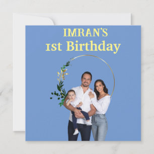 Cartão Quadro de Foto Personalizado 1º Aniversário 