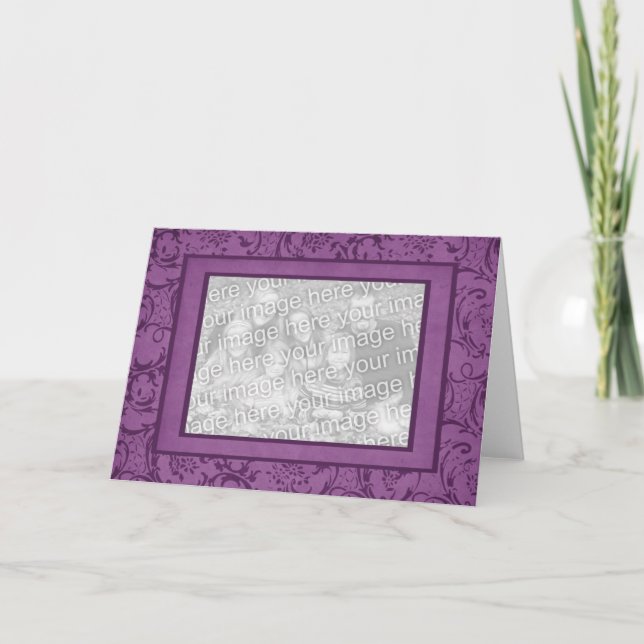 Cartão Quadro de Fotografia de Damask Puro Profundo (Frente)