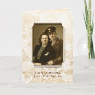 Cartão Quadro de fotos de aniversário de casamento