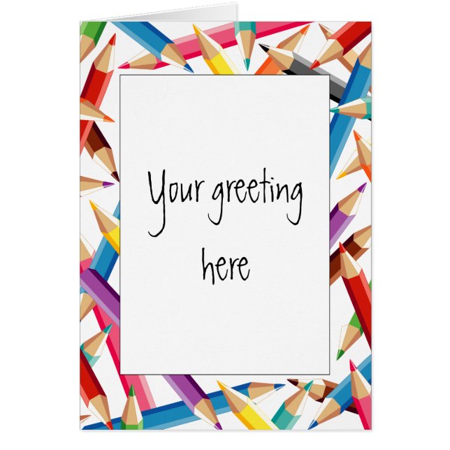 Cartão Quadro de Lápis Brilhantes (Frente)