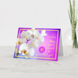 Cartão Quadro de Ouros Elegante das Orquídeas aniversário