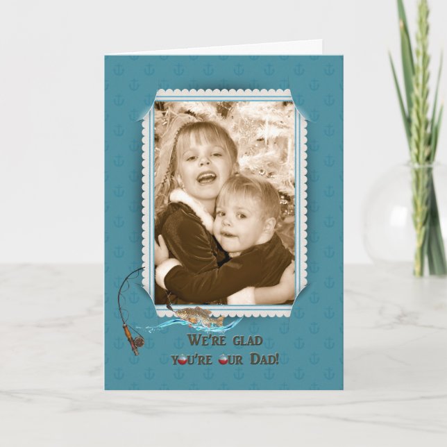 Cartão Quadro de pesca de aniversário (Frente)