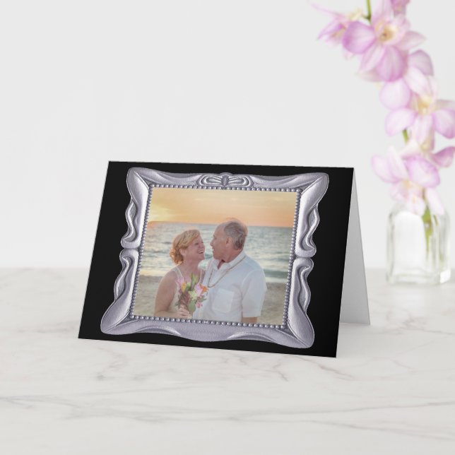 Cartão Quadro de Prata Antiquada do 25 (Orquídea)