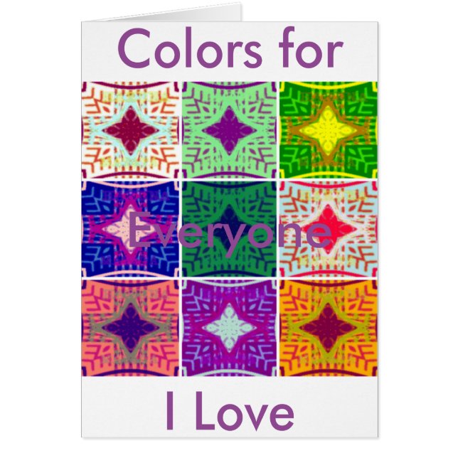 Cartão Quadro de Verificação Colorido: Um Design Starry (Frente)