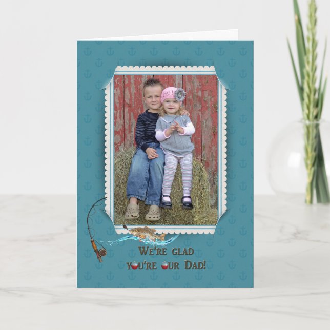 Cartão Quadro do Dia de os pais de pesca (Frente)