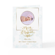 Quadro Dourado bonito Minha Primeira Foto De Natal