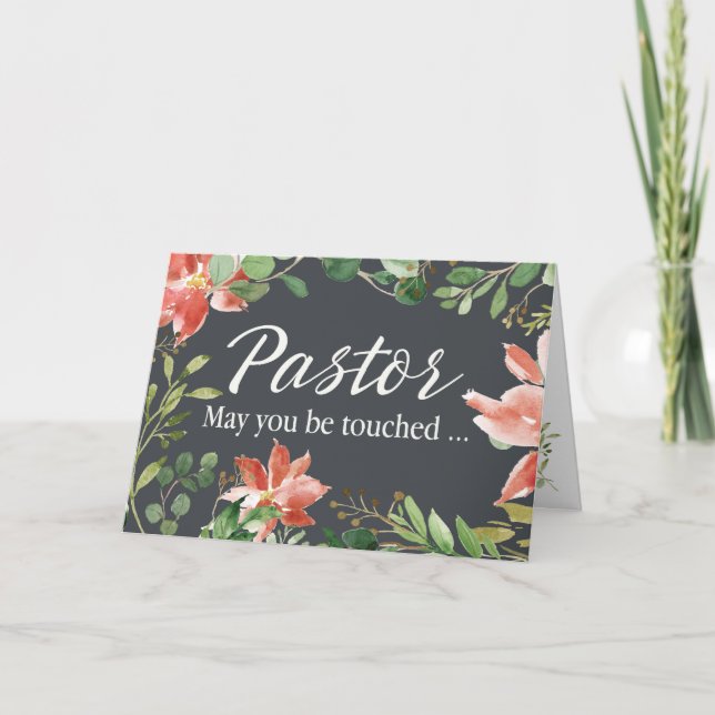 Cartão Quadro Floral e de Verdor para Pastor Recuperar (Frente)