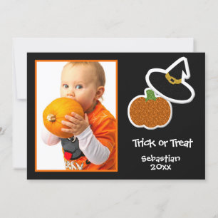 Cartão Quadro Fotográfico do Halloween Pumpkin & Witches