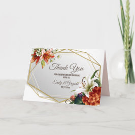 Cartão Quadro Geométrico com Lírios Tropicais Obrigado