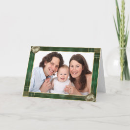Cartão Quadro Verde Antiquado Adicionar Sua Foto Aqui