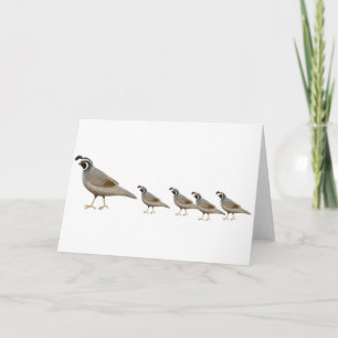 Cartão Quail Family Greeting Card