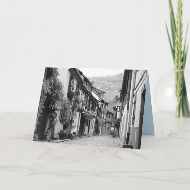 Cartão Quaint Street, Kaysersberg, França (Frente)